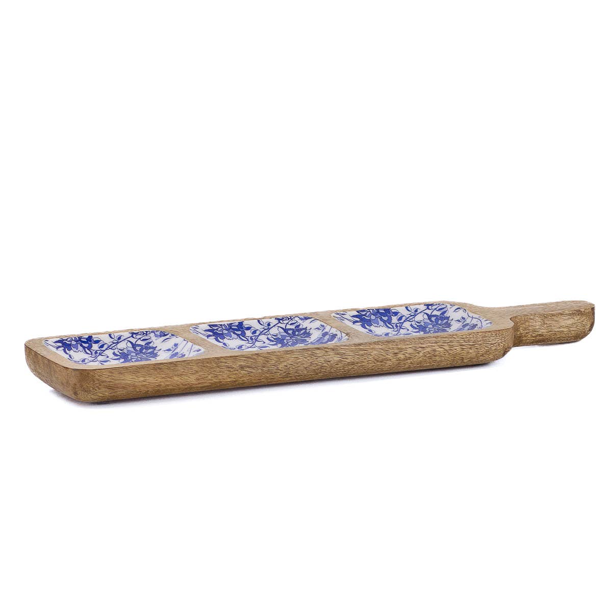 Bella Tri-Server   Natural/Blue/White   18x5.25x1