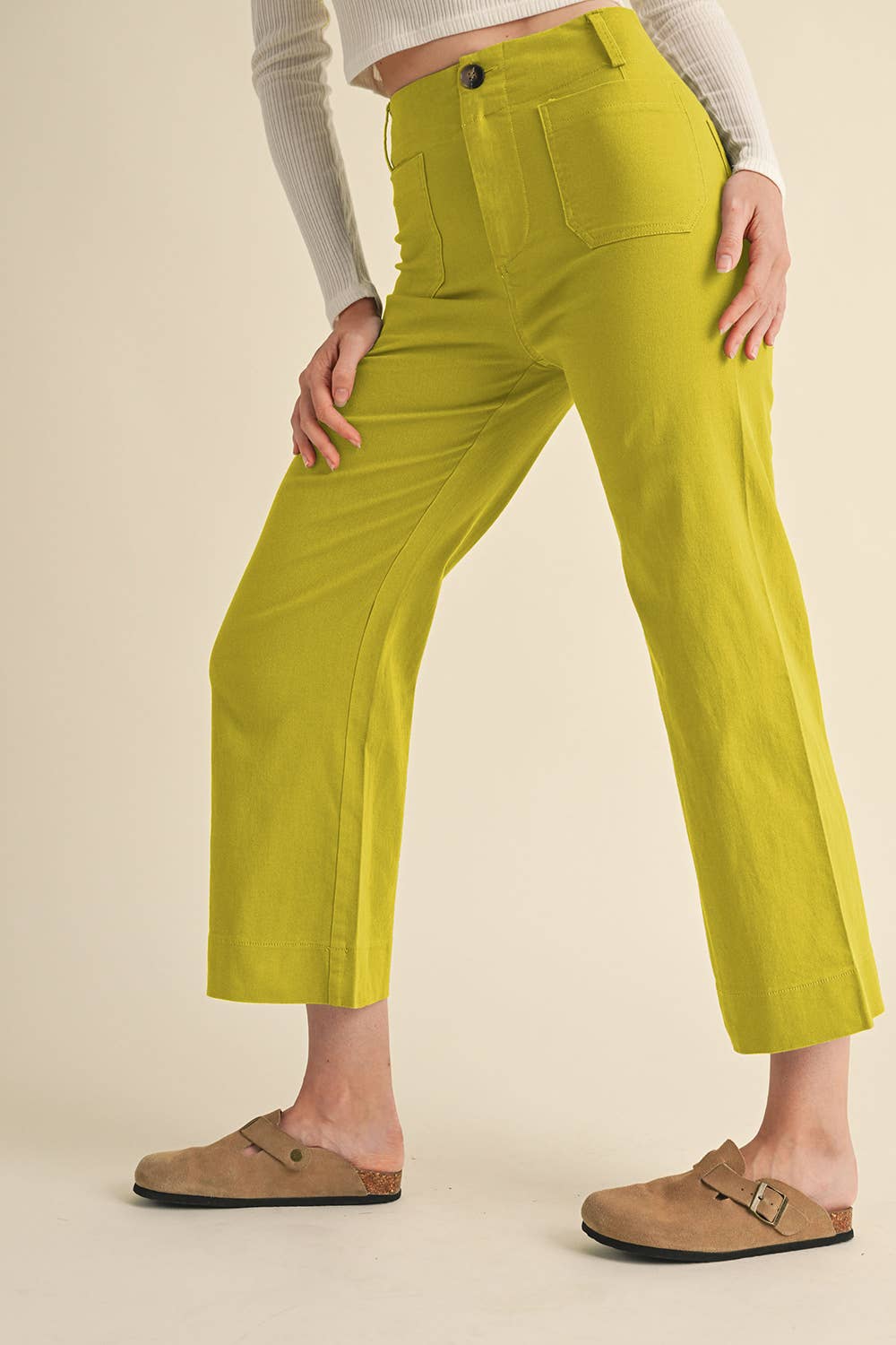 HIGH WAIST CROPPED WIDE LEG PANTS MP3303