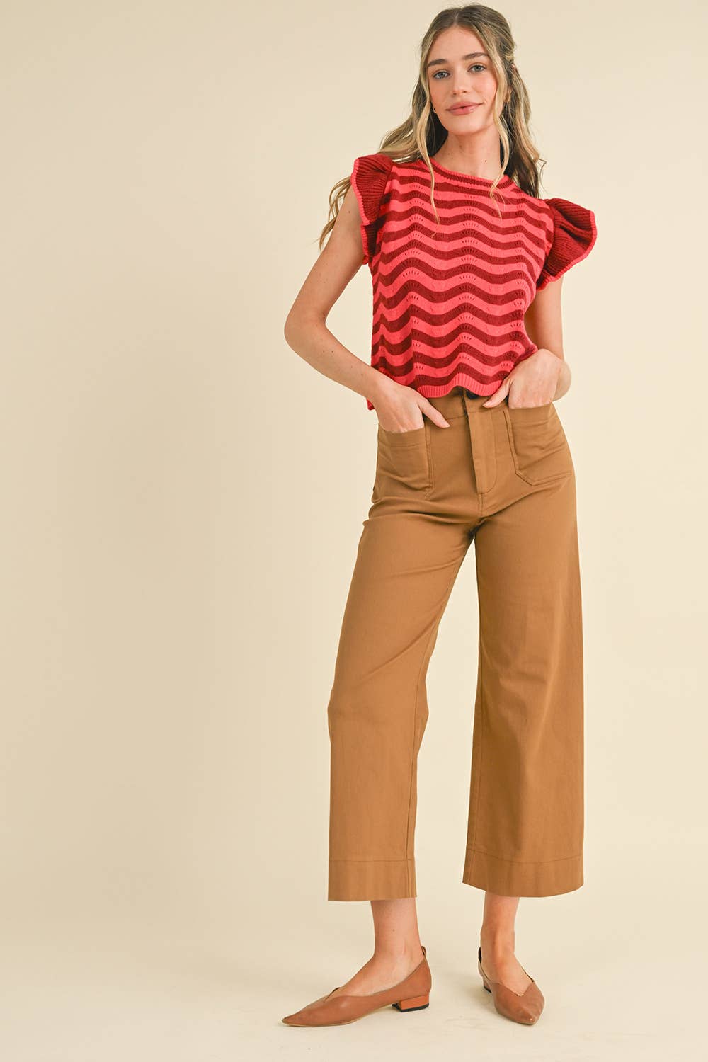 HIGH WAIST CROPPED WIDE LEG PANTS MP3303