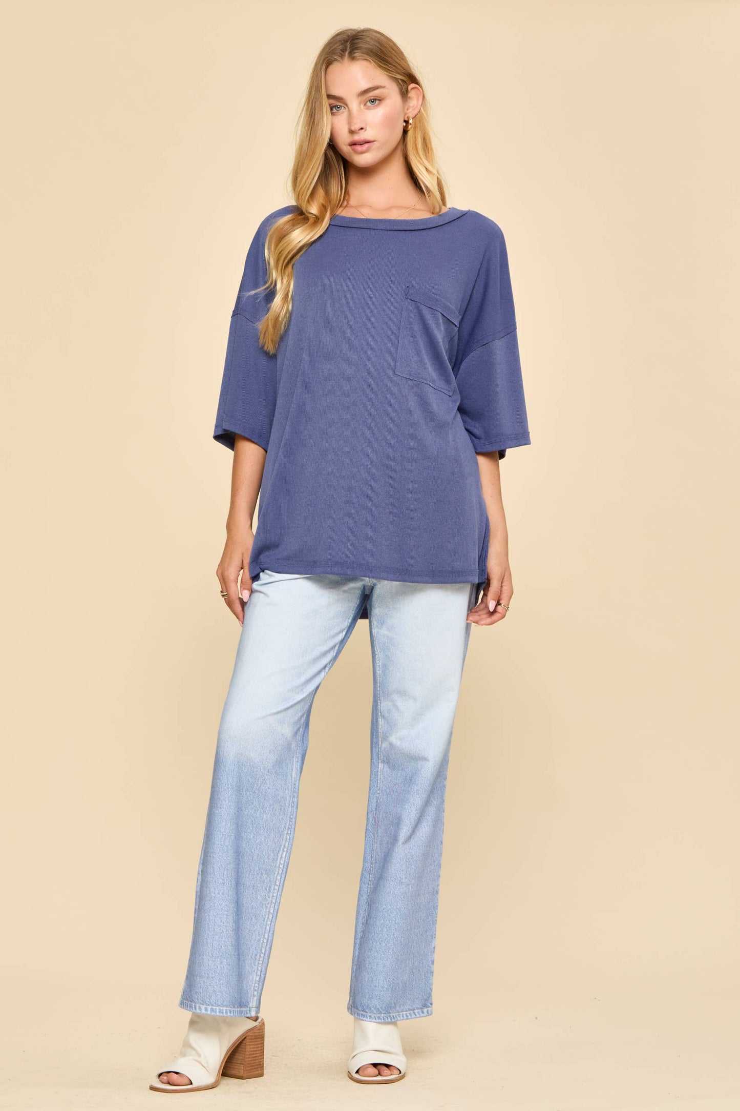 Baby Ribbed Boyfriend Knit Top