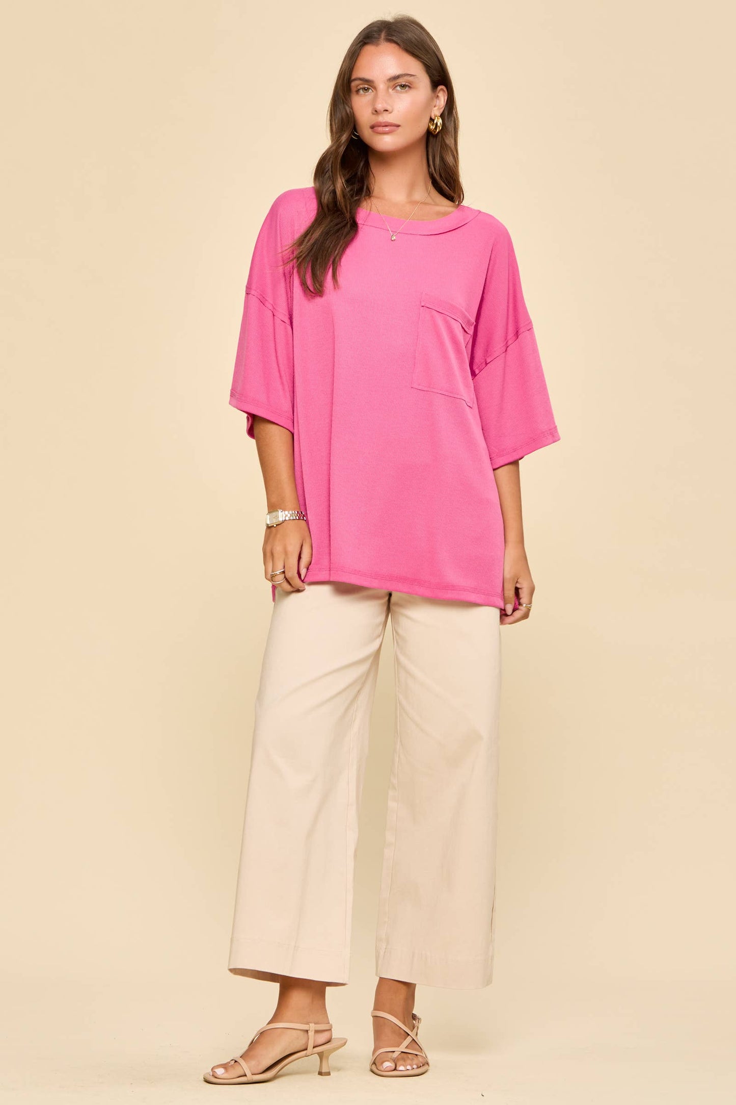 Baby Ribbed Boyfriend Knit Top