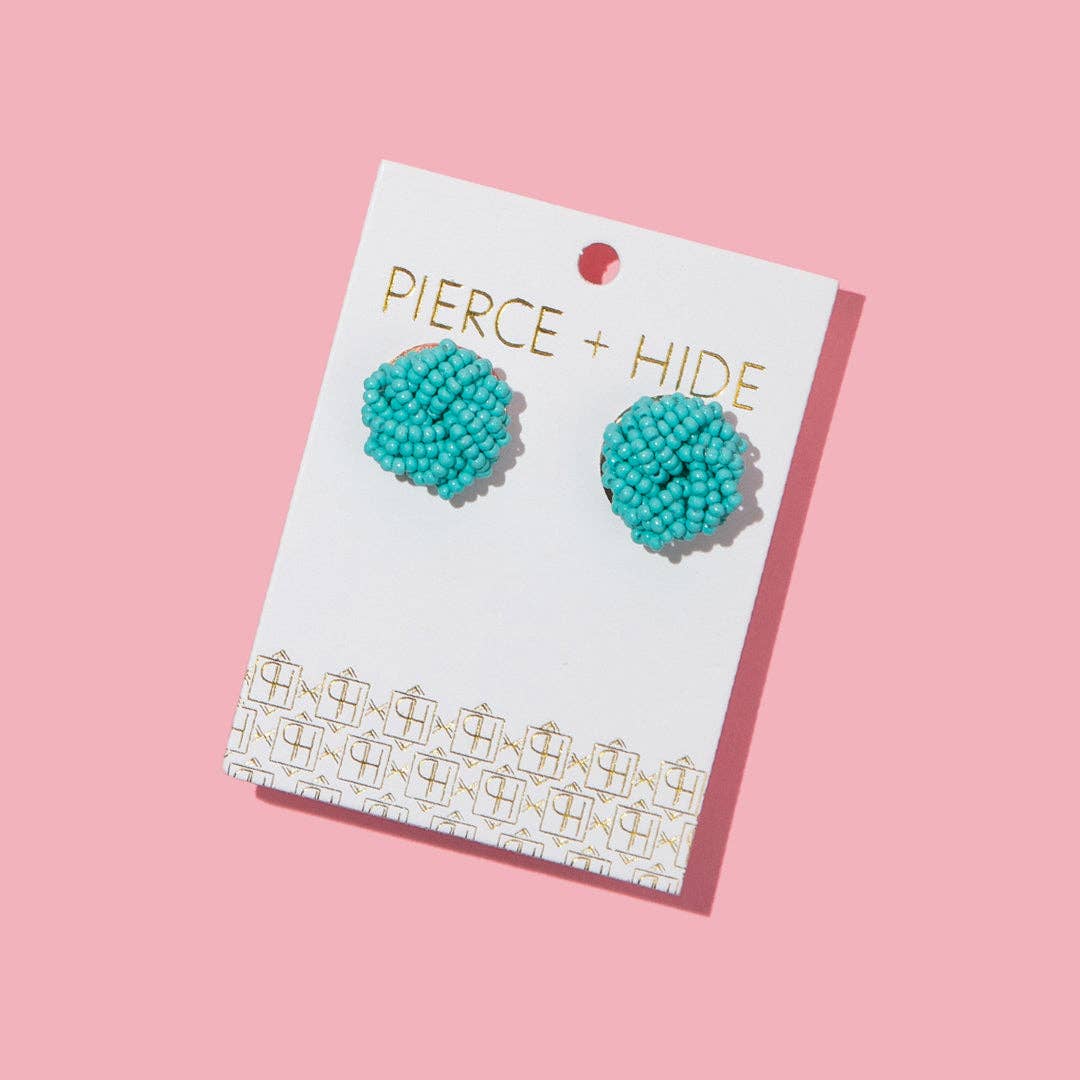 Custom Beaded Knot Stud Earrings | Knotted Stud