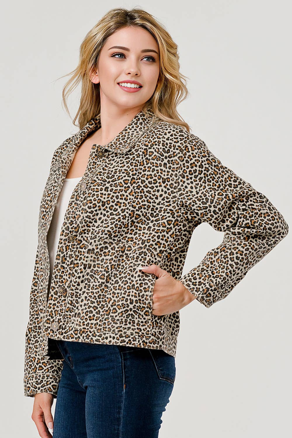 Leopard Print, Animal Print Denim Jacket