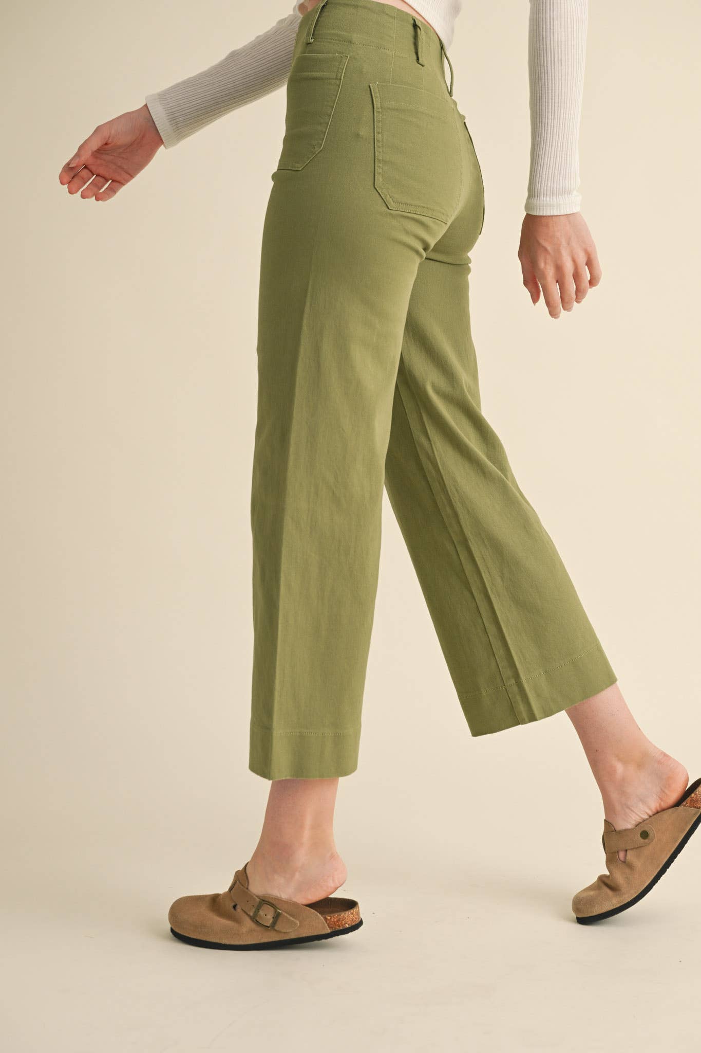 HIGH WAIST CROPPED WIDE LEG PANTS MP3303