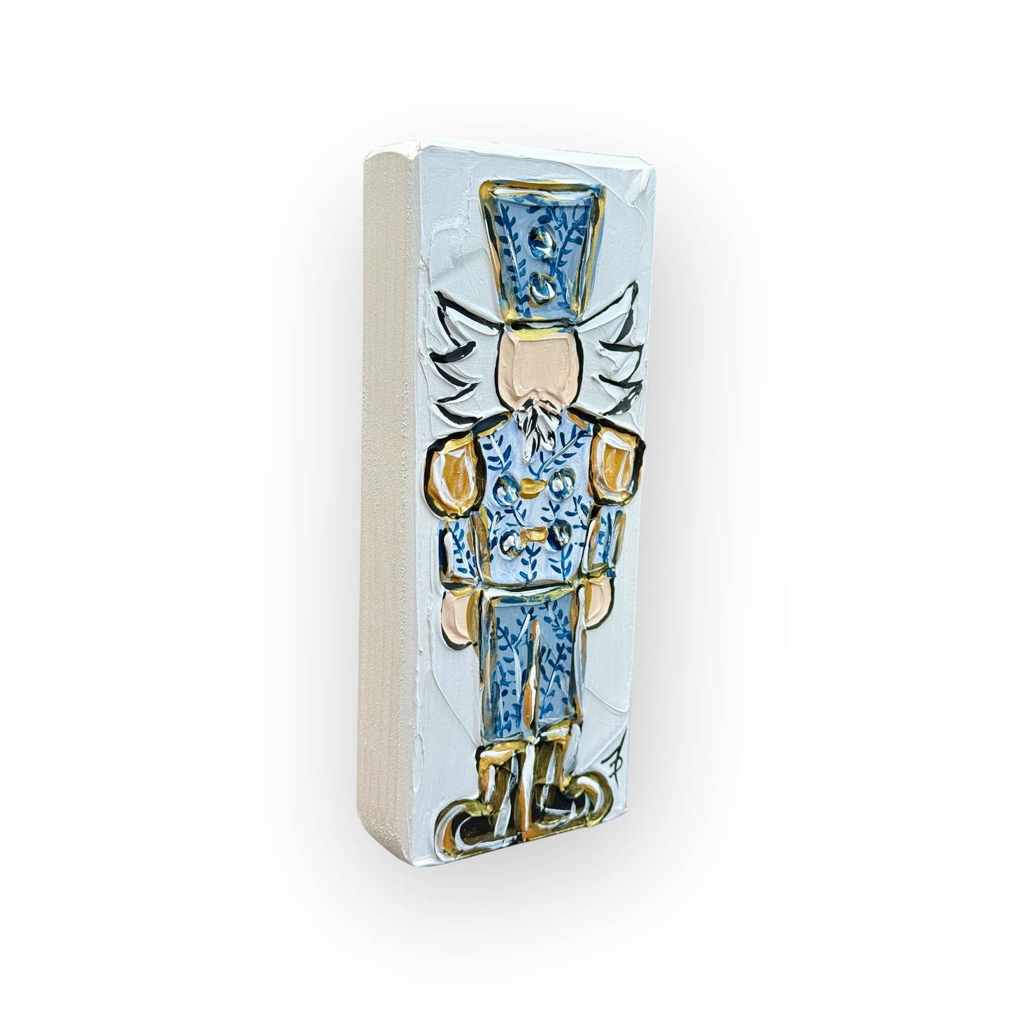Chinoiserie style nutcracker on wood block grand millennial 