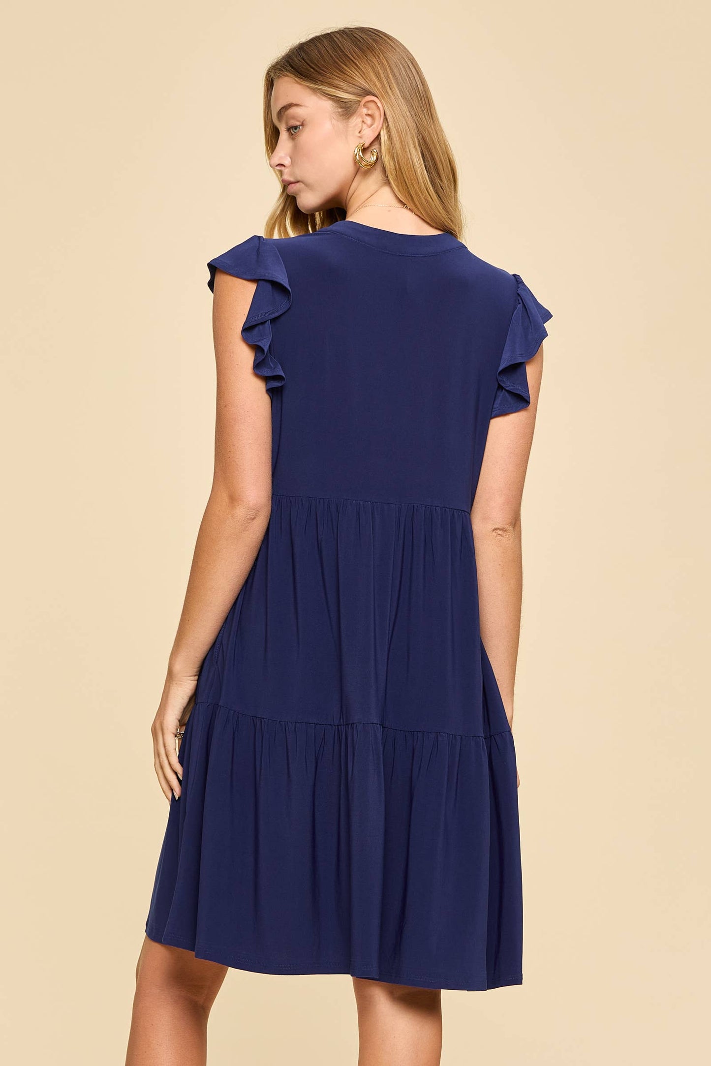 Flutter Sleeve Tiered Forever Dress