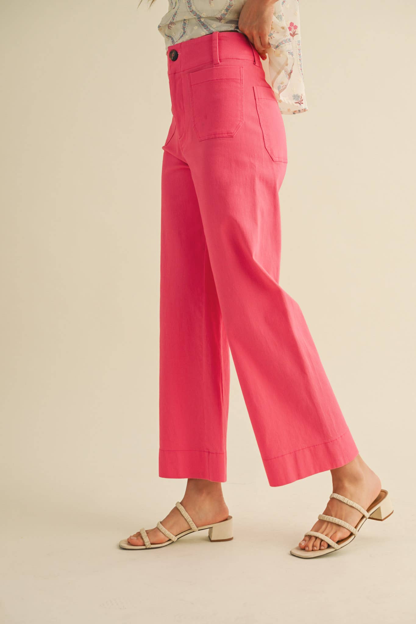 HIGH WAIST CROPPED WIDE LEG PANTS MP3303