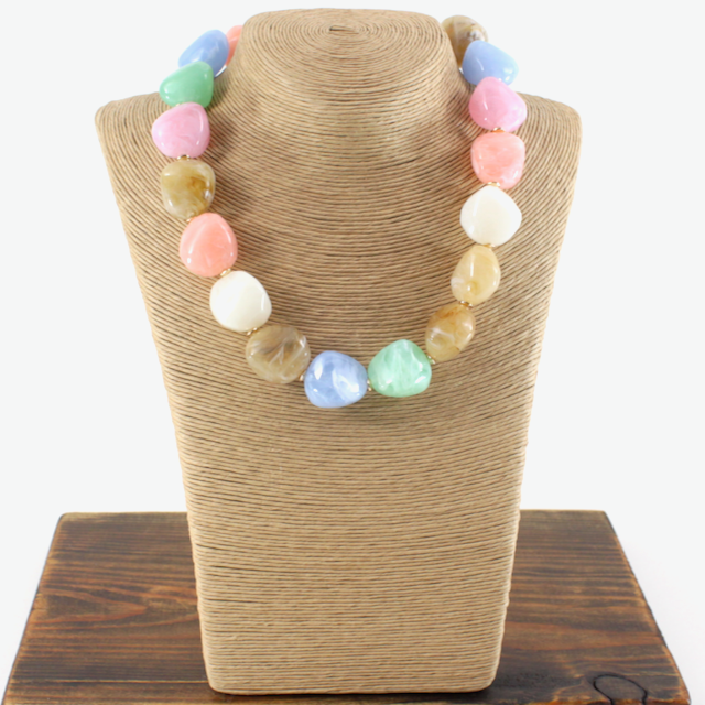 N26101 Bold Beaded Statement Necklace (18")