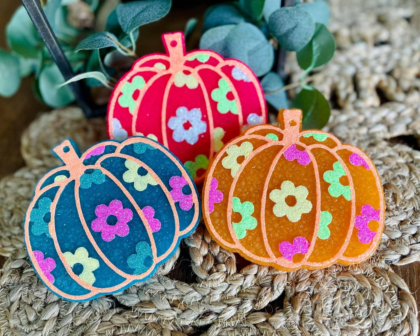 Floral Pumpkin Car Freshie 
