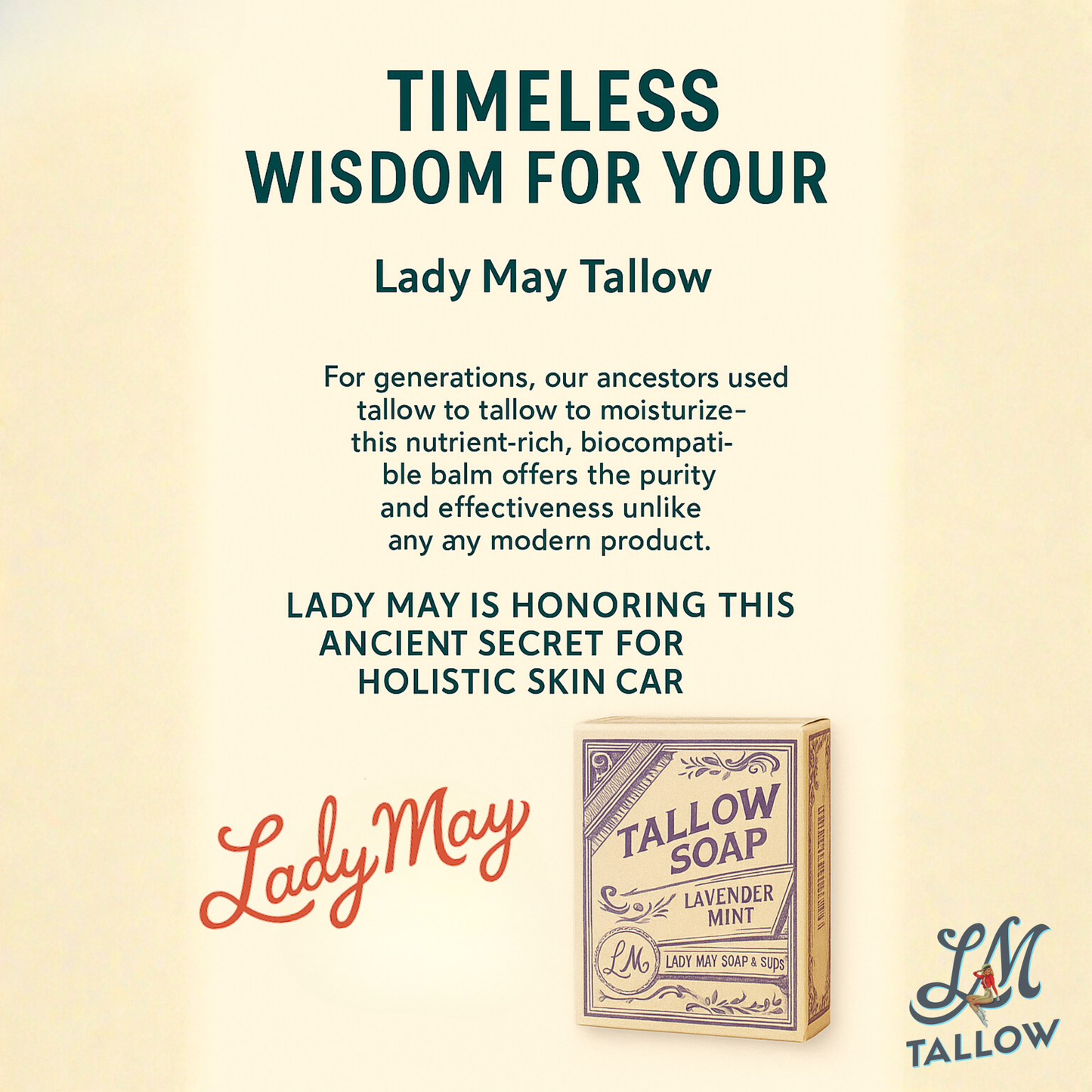 All-Natural Tallow Soap - Lavender Mint & Unscented Bar Soap with Grass-Fed Beef Tallow