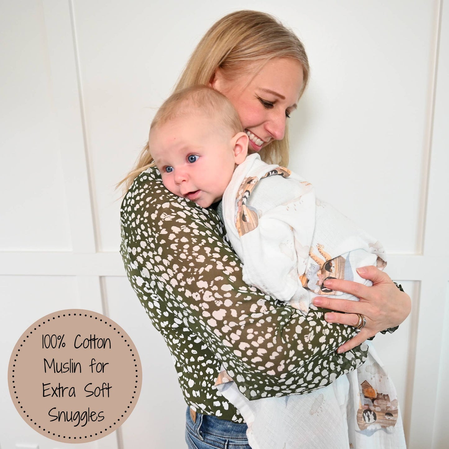 Noah's Ark Baby Muslin Swaddle Blanket