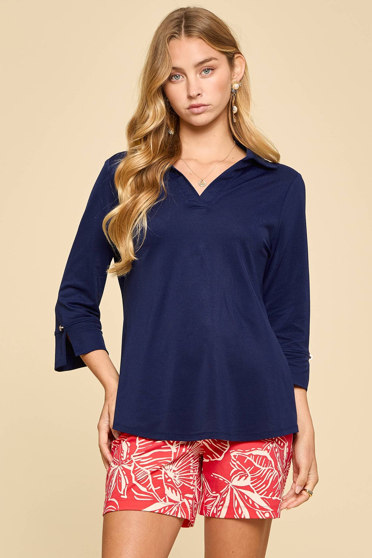 Lightweight Sun-Cool 3/4 Sleeve Blouse