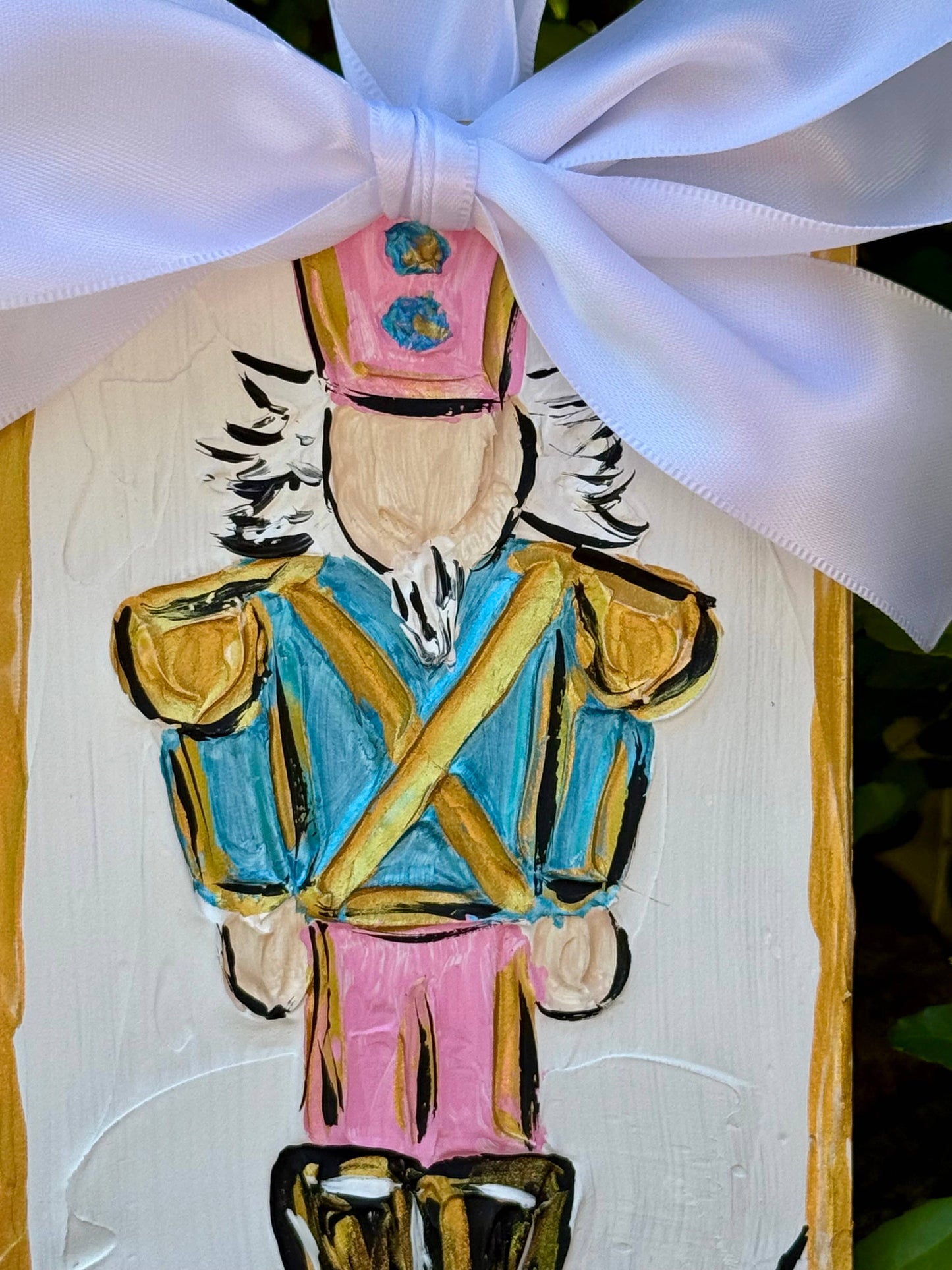 Nutcracker textured hand painted Christmas ornament 