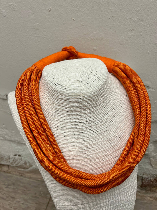 "Original" Slub 8-Strand Necklace (orange)