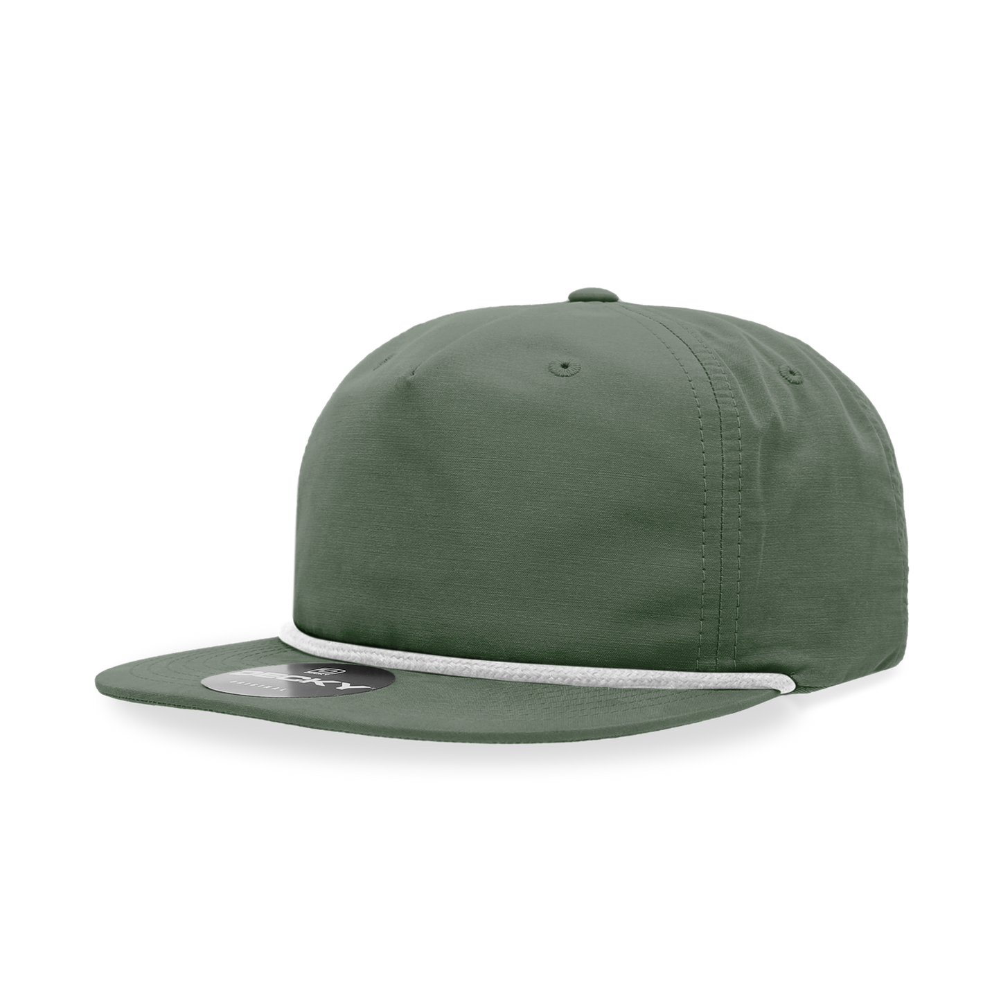 Decky 6032 Classic Rope Cap, 5 Panel Flat Bill Hat, Snapback