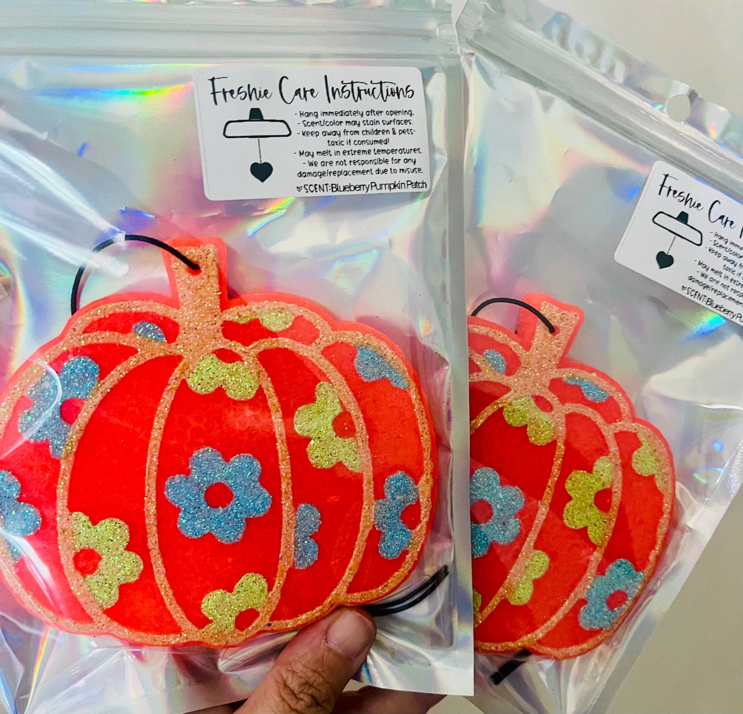 Floral Pumpkin Car Freshie 