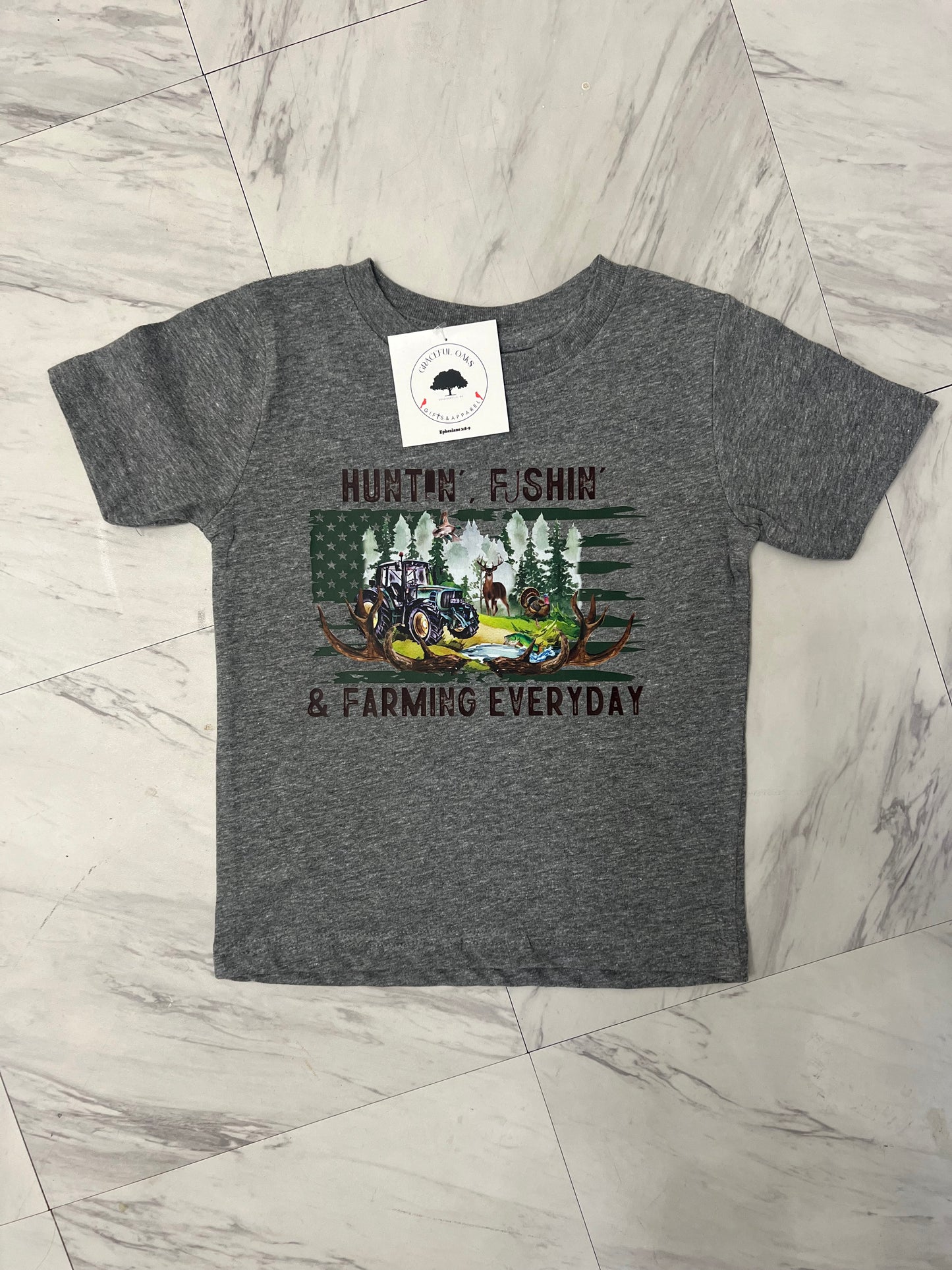 Hunting Fishing Farming Toddler shirt