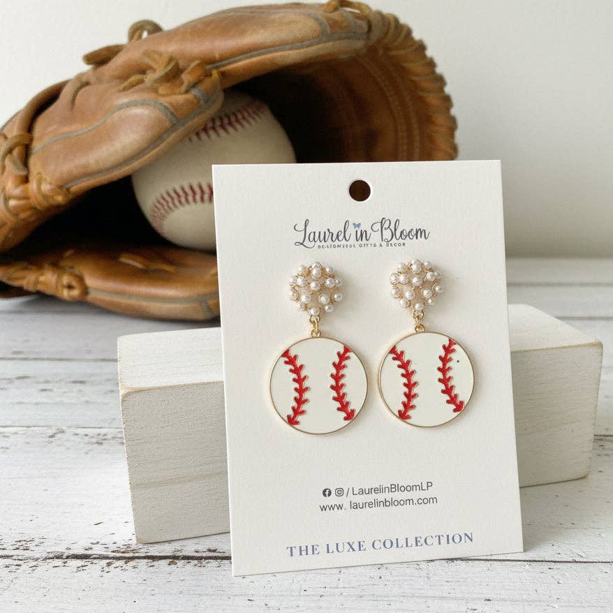MVP Pearl Cluster Baseball Earrings