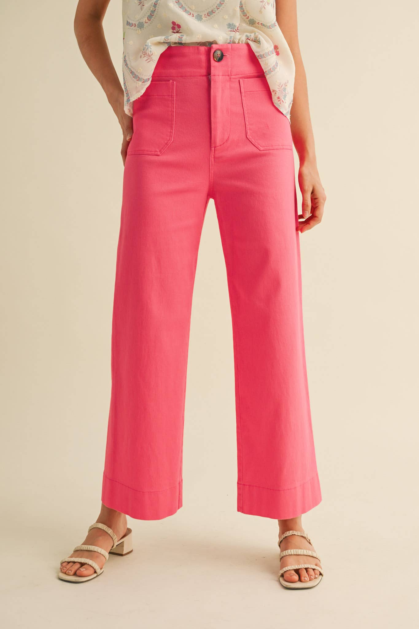 HIGH WAIST CROPPED WIDE LEG PANTS MP3303