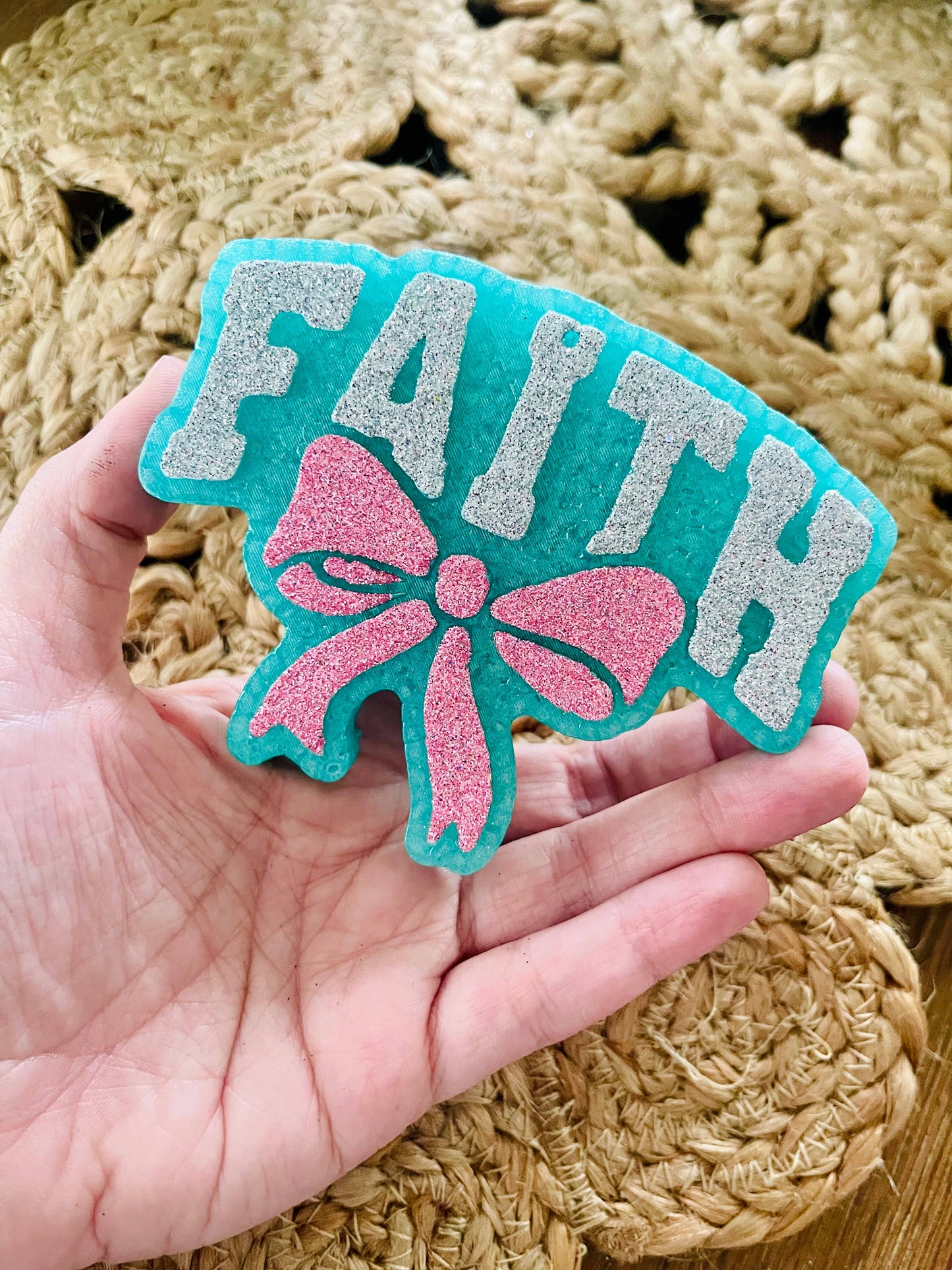 Faith with Bow Car Freshie 