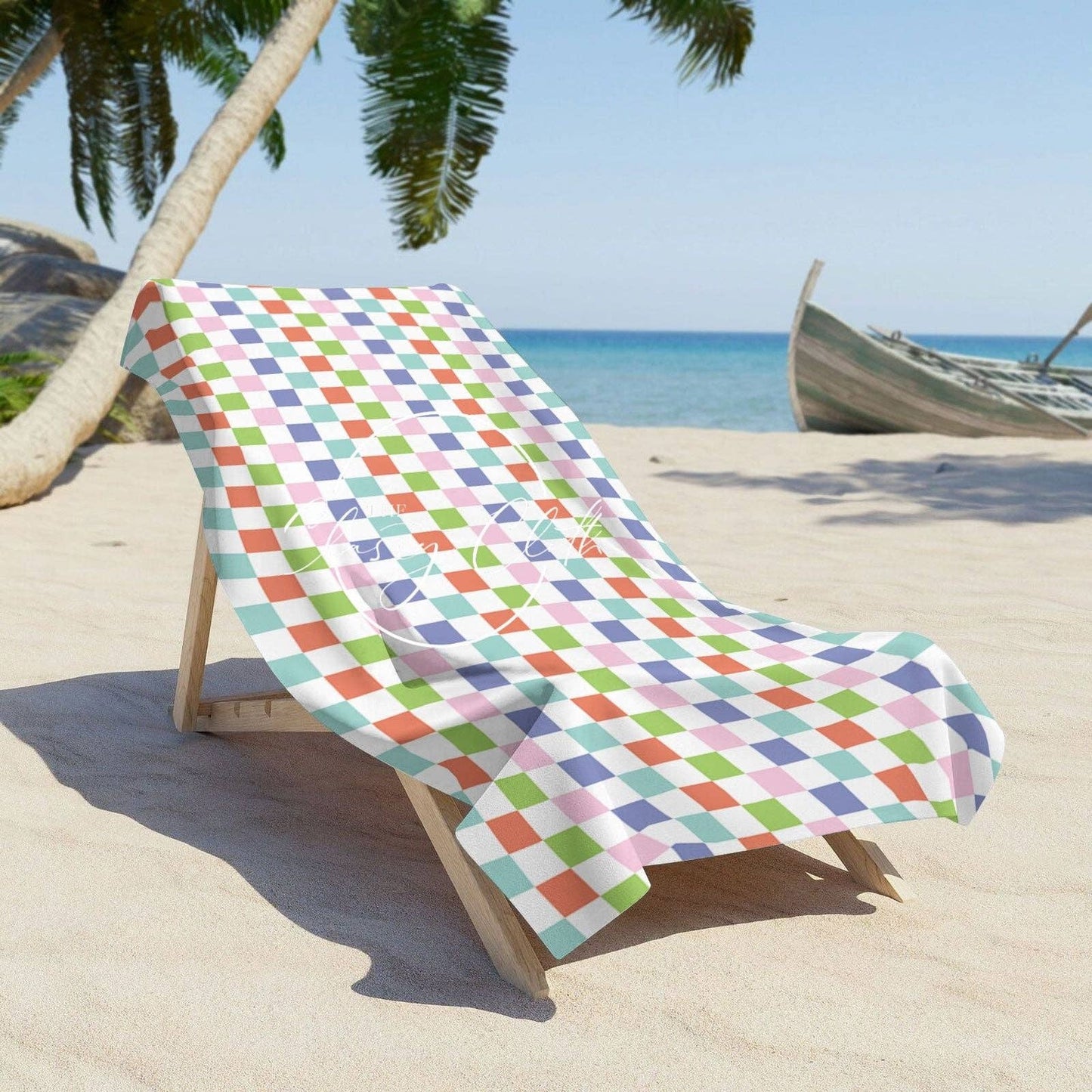 Beach Towel- Multicolored Checkered RTS