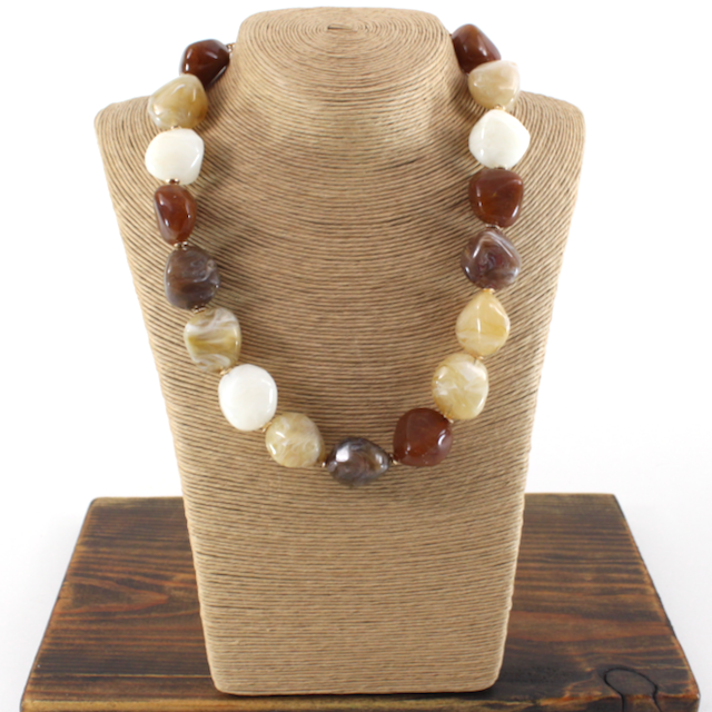 N26101 Bold Beaded Statement Necklace (18")