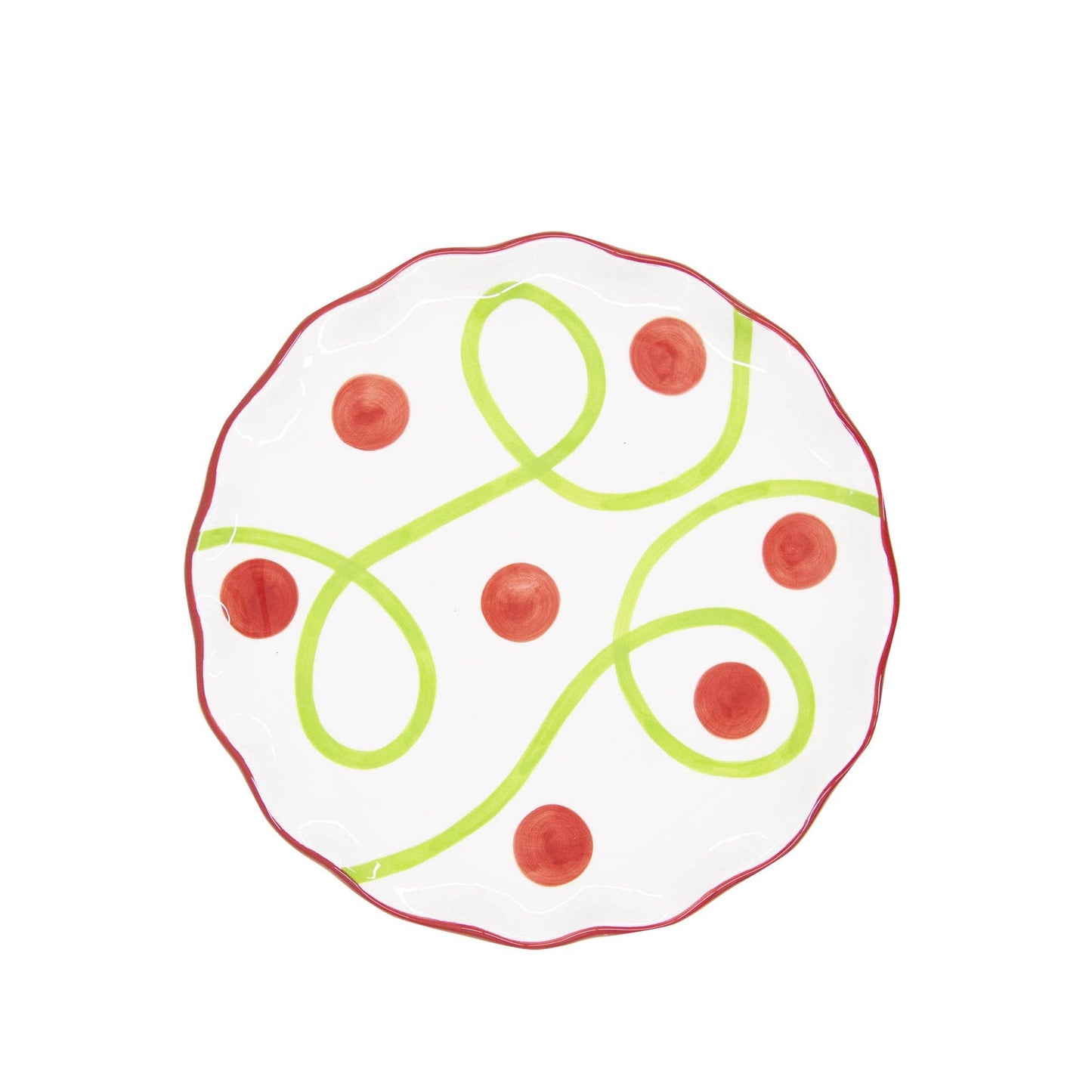 Holiday Swirl Dot Round Platter