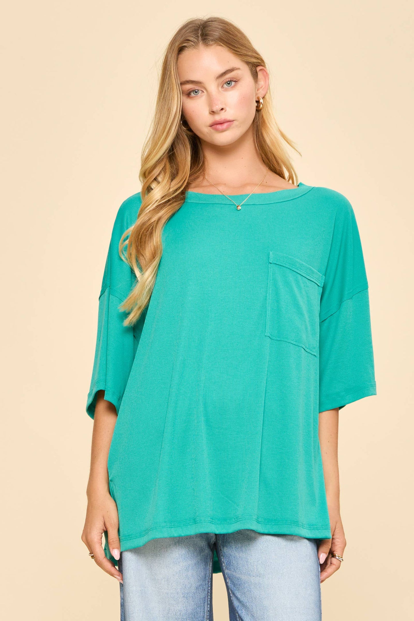 Baby Ribbed Boyfriend Knit Top