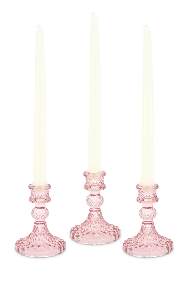 Vintage Style Pressed Glass Candle Holder