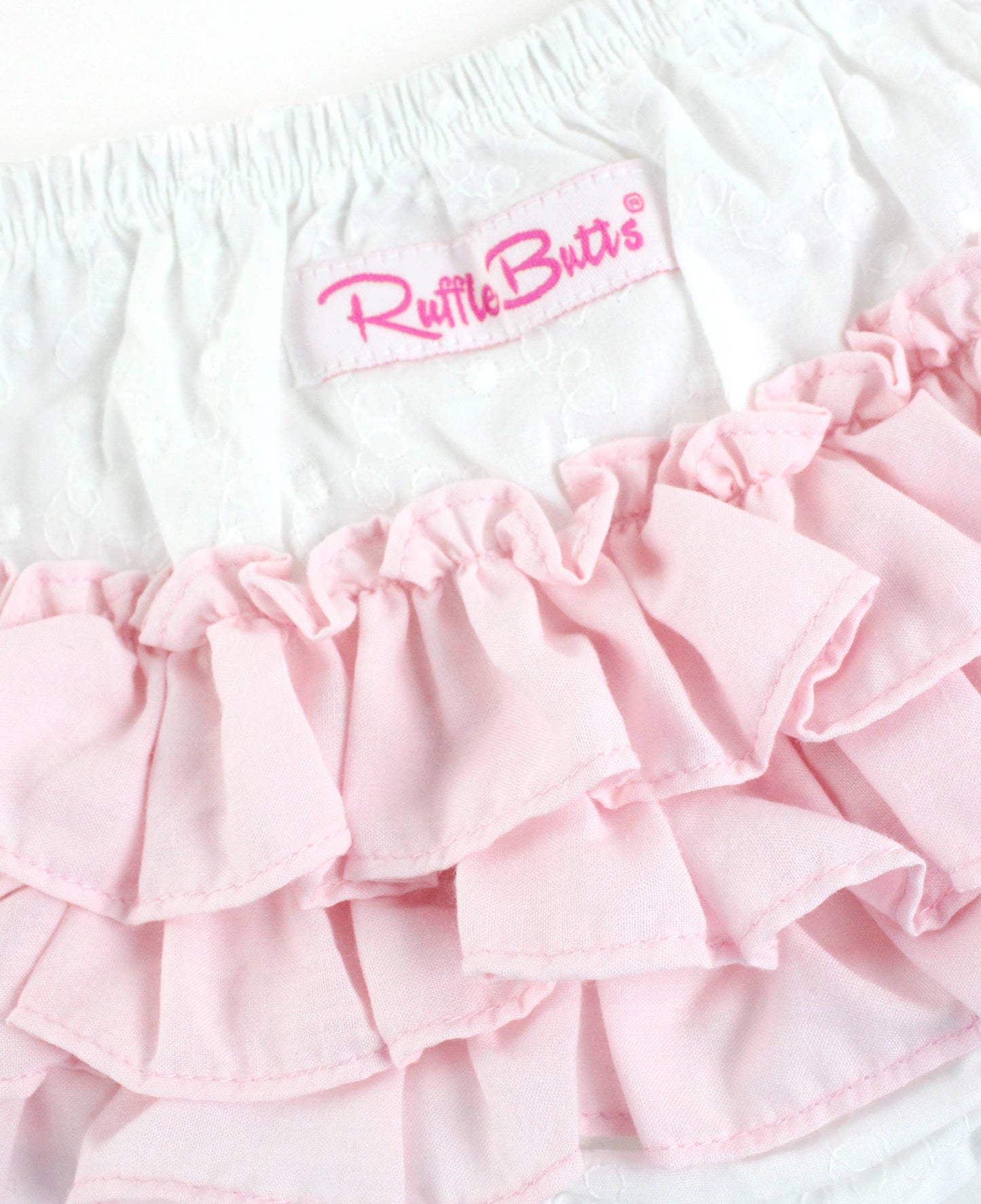 Baby Girls White and Pink Swiss Dot Swing Top & Bloomer Set