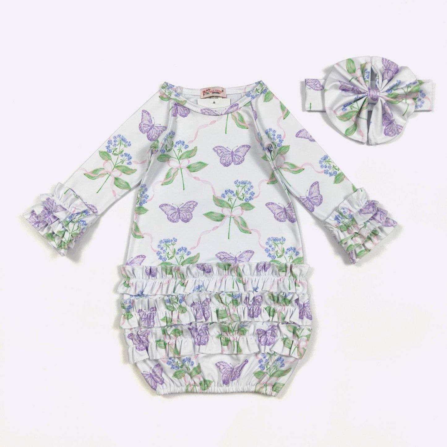 Violet Butterfly Baby Gown