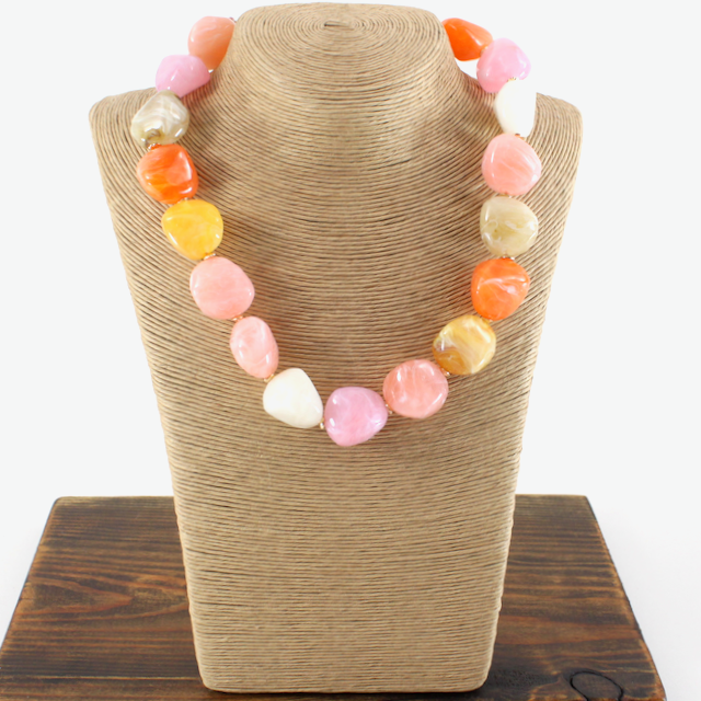 N26101 Bold Beaded Statement Necklace (18")