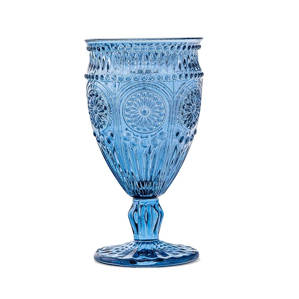Vintage Style Pressed Glass Wine Goblet