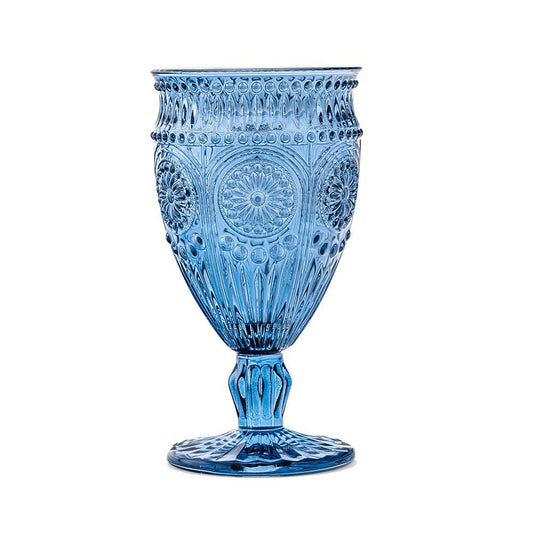 Vintage Style Pressed Glass Wine Goblet