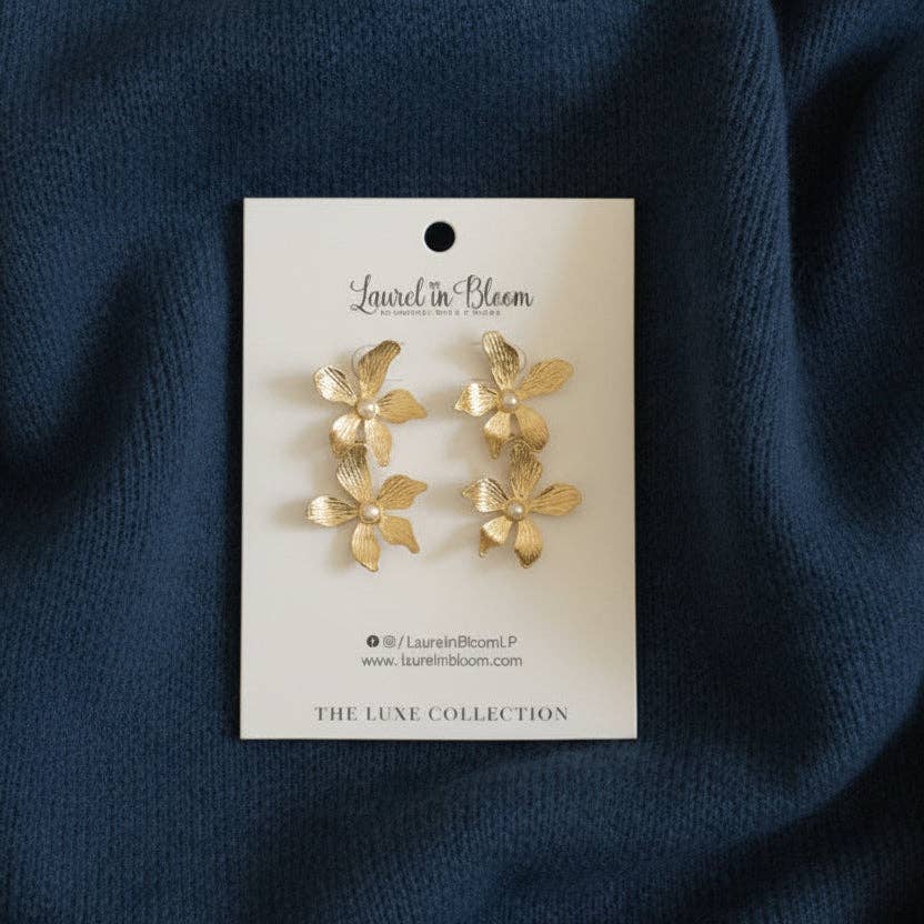 Vivienne Pearls and Petals Drop Earrings
