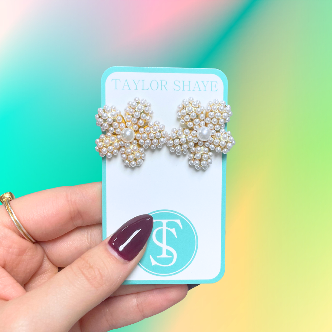 Pearl Flower Studs
