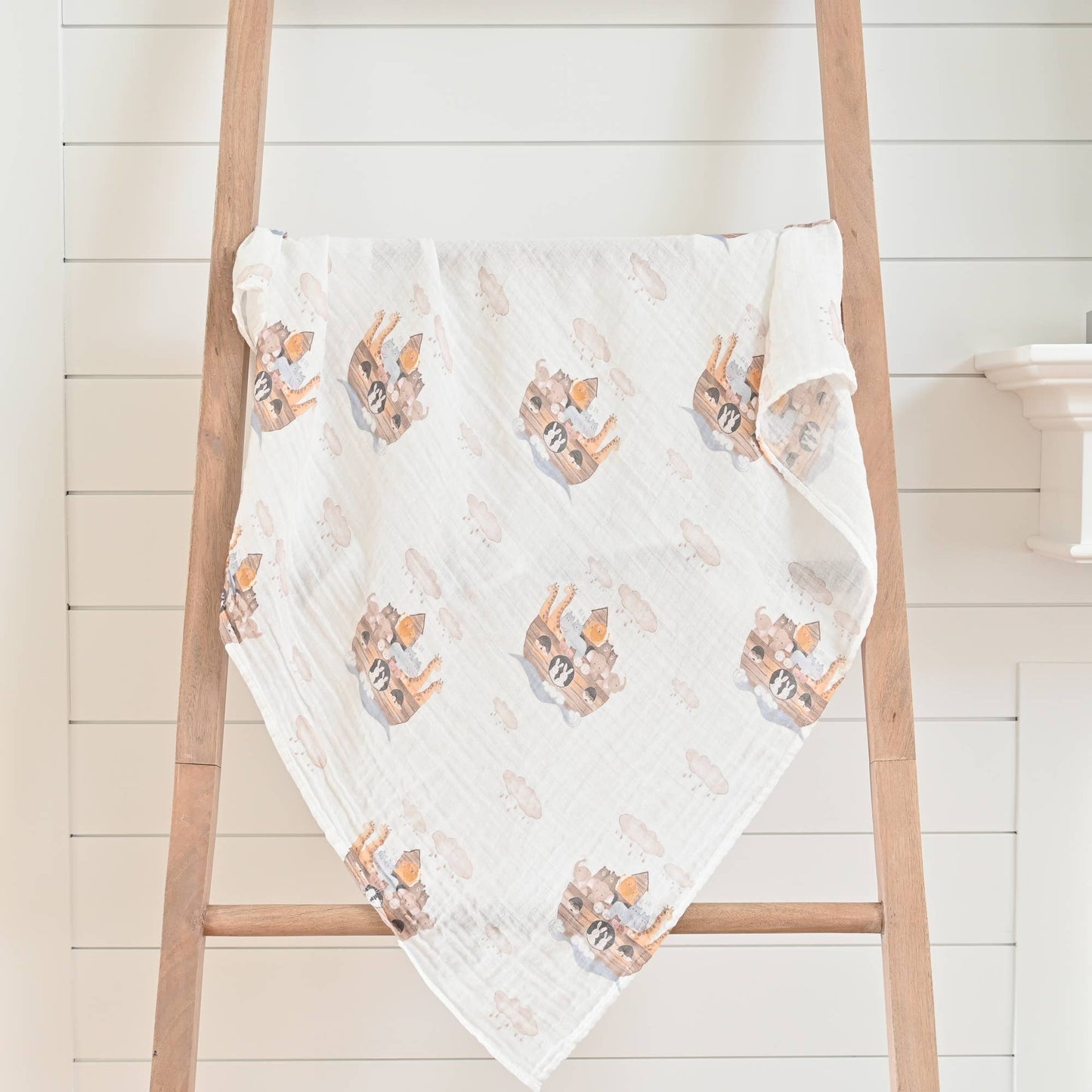 Noah's Ark Baby Muslin Swaddle Blanket