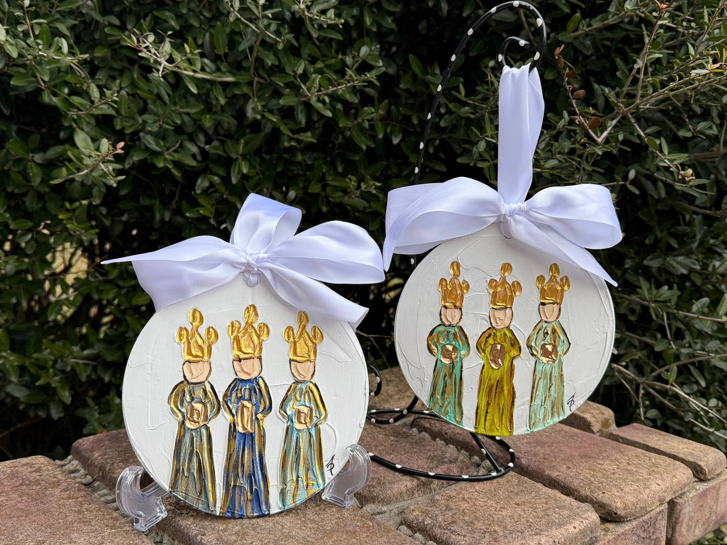 Three wisemen Christmas ornaments 