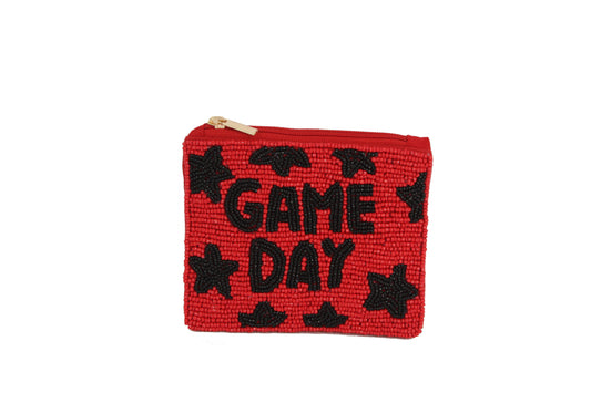 Ladies Fully Beaded GAME DAY Theme Coin Purse