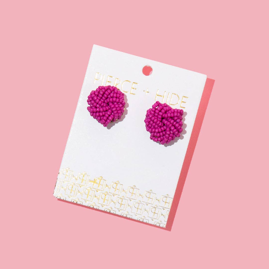 Custom Beaded Knot Stud Earrings | Knotted Stud