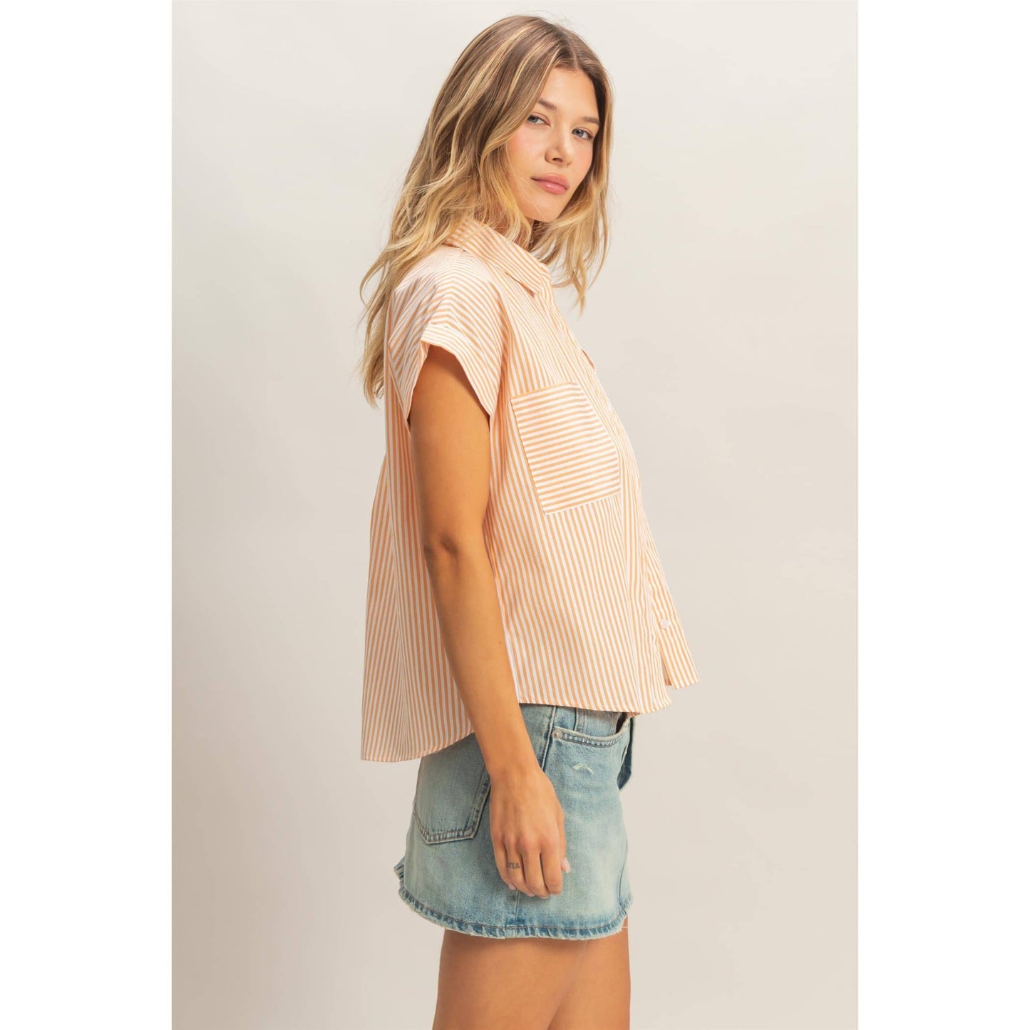 Button-Up Striped Shirt