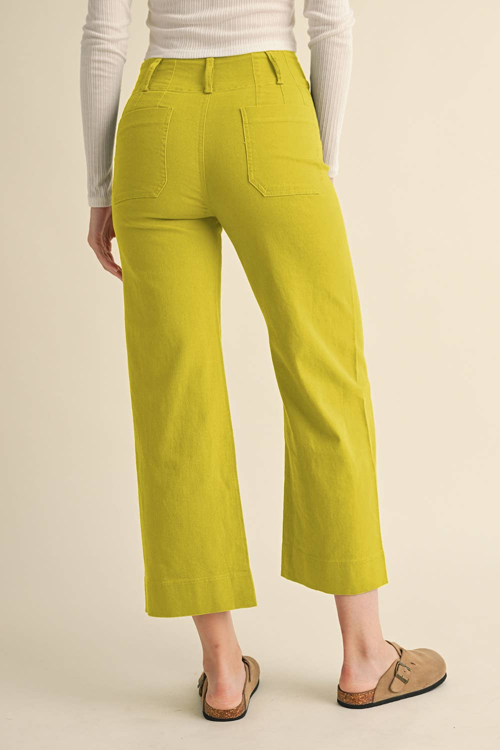 HIGH WAIST CROPPED WIDE LEG PANTS MP3303