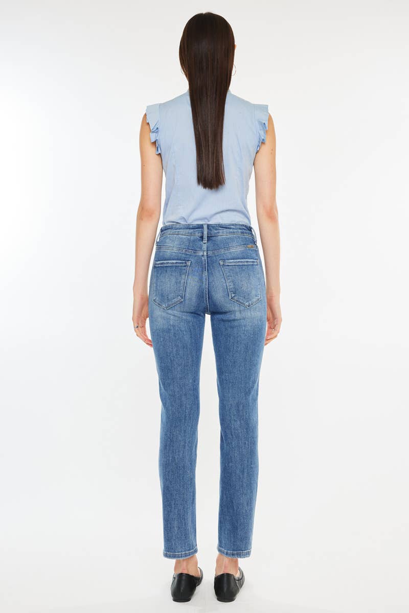 OPEN PACK HIGH RISE SLIM STRAIGHT JEANS-KC20040M