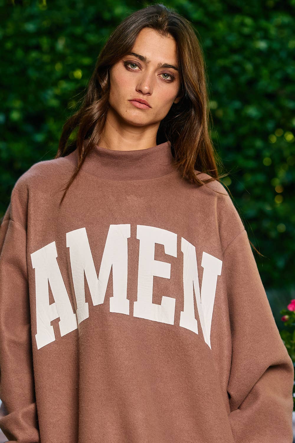 IT2594-WWJD 'WWJD & AMEN' Reversible Mock Neck Sweatshirt