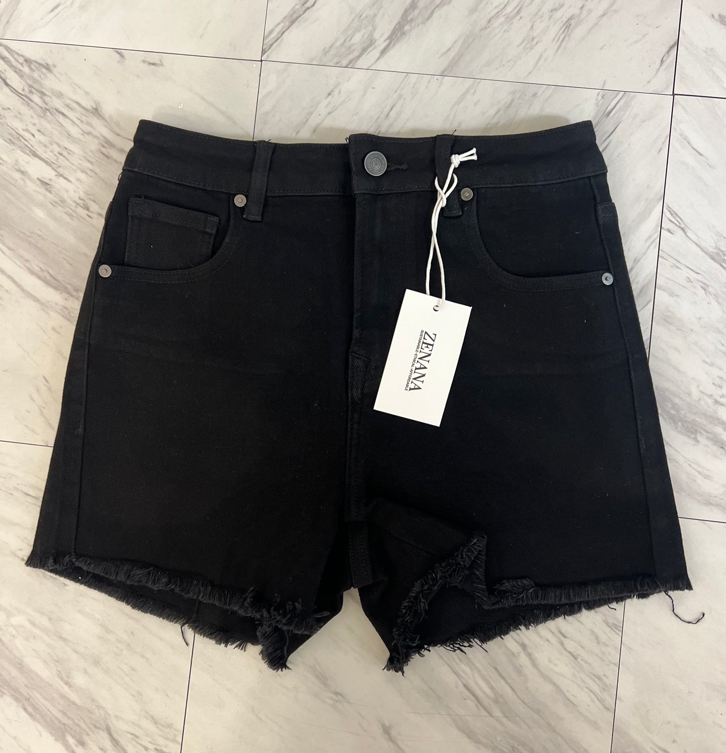 Zenana Jean Shorts - Black