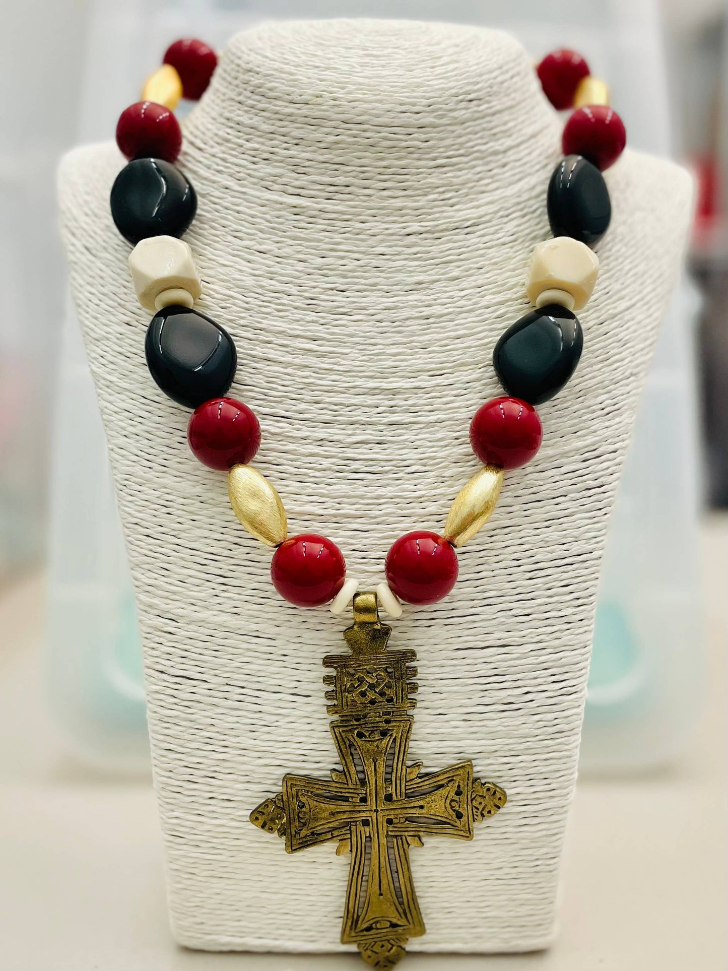 FALL - Colorful Necklace (blk/burgundy/gold) (multi-9)