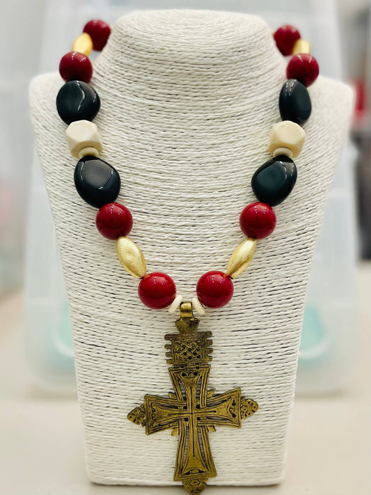 FALL - Colorful Necklace (blk/burgundy/gold) (multi-9)