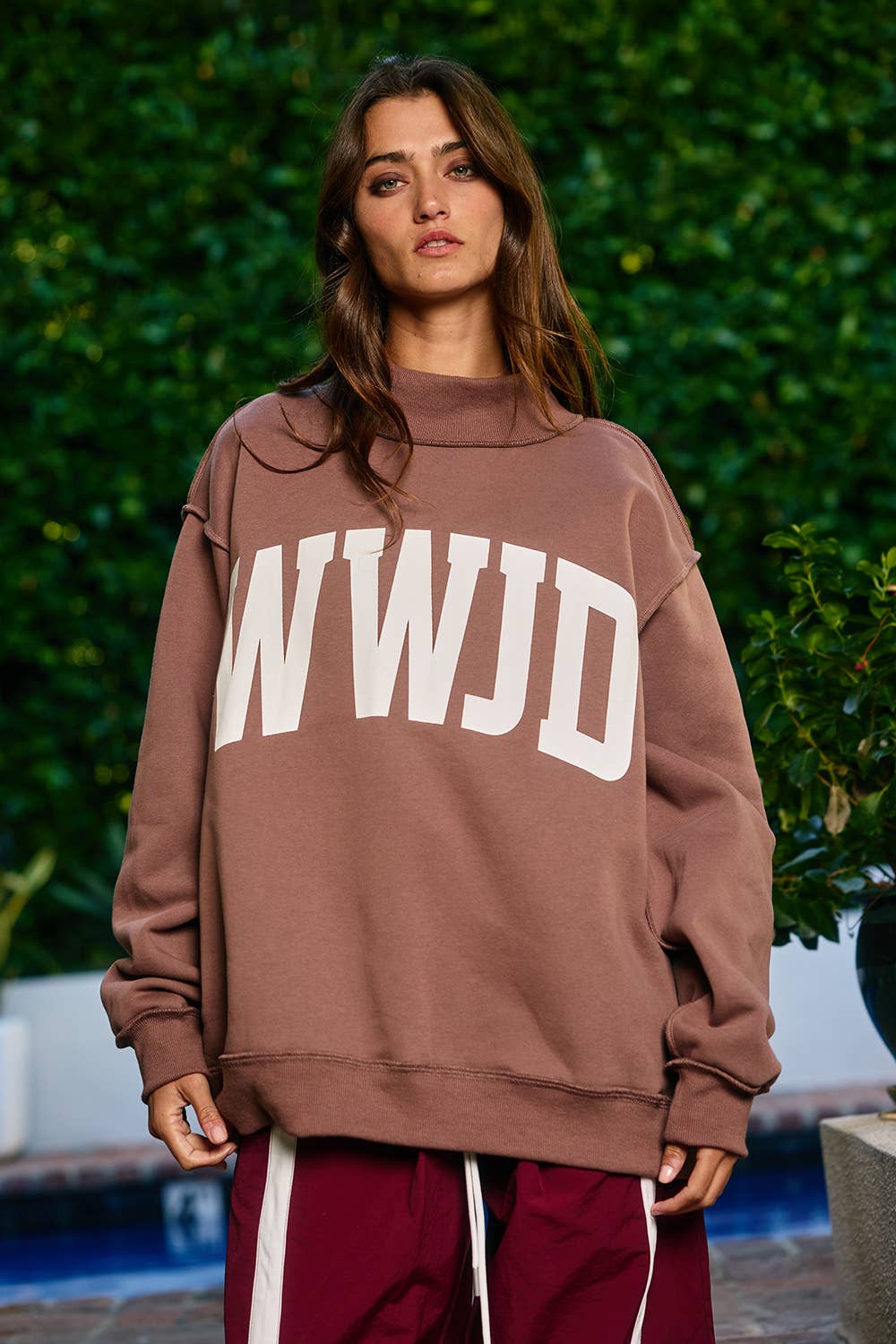 IT2594-WWJD 'WWJD & AMEN' Reversible Mock Neck Sweatshirt
