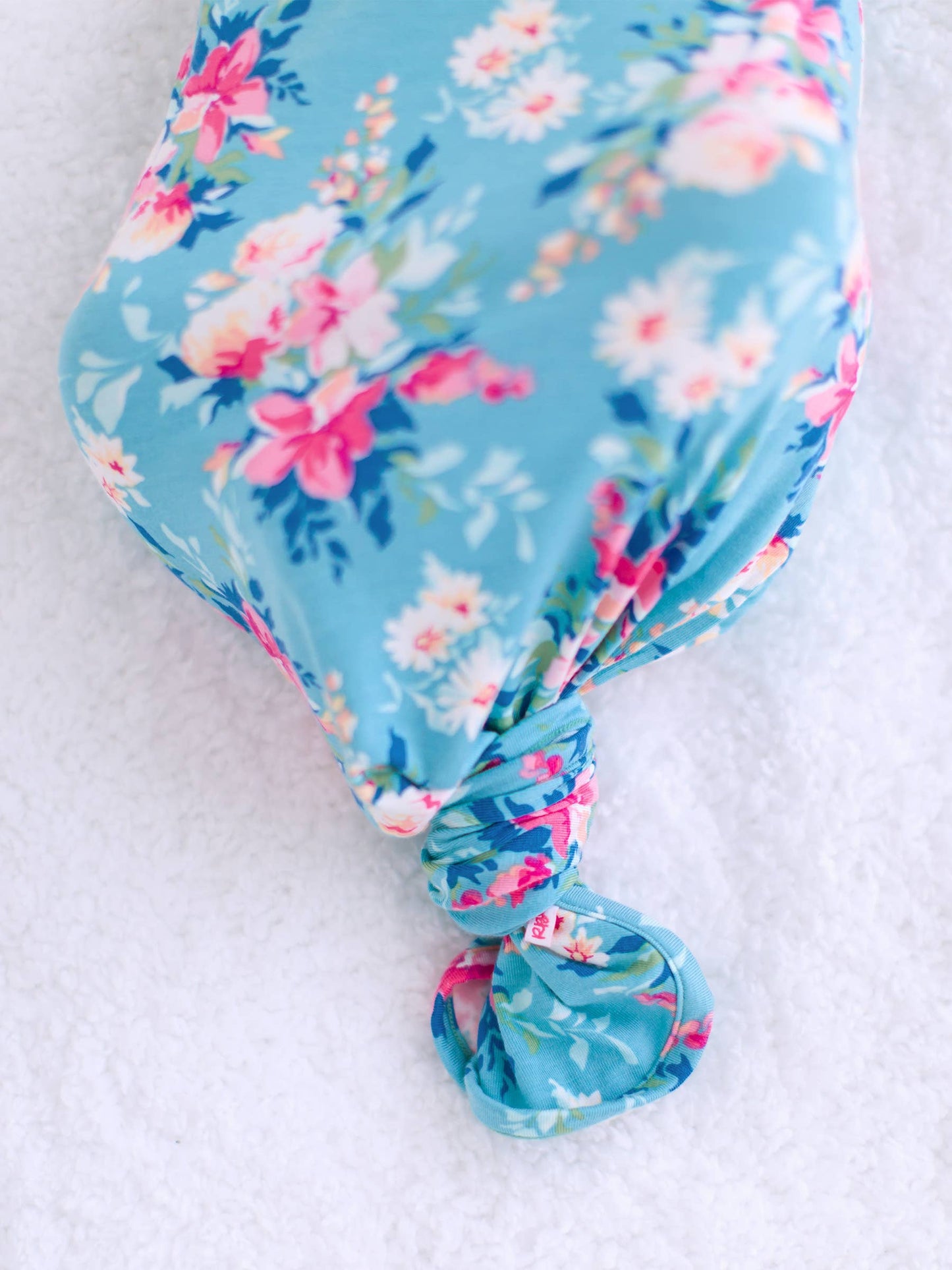 Baby Girls Fancy Me Floral Bamboo Viscose Ruffle Knotted Sleep Gown & Hat Set