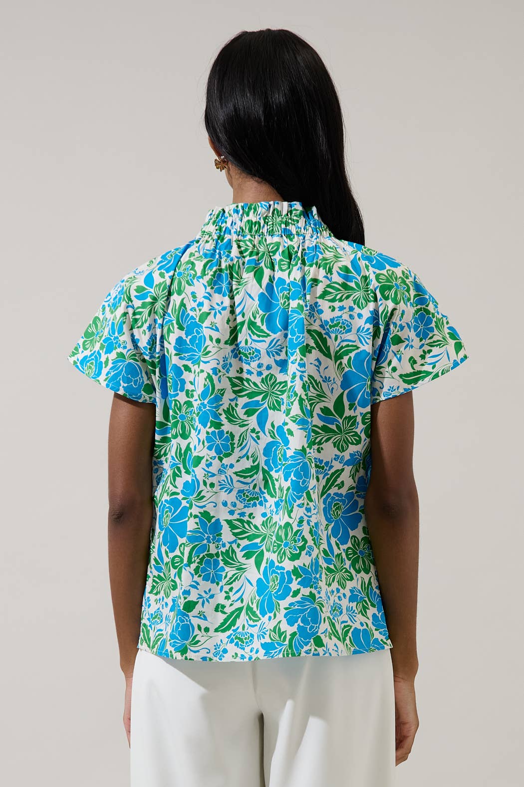 Bivore Floral Patma Mock Neck Top